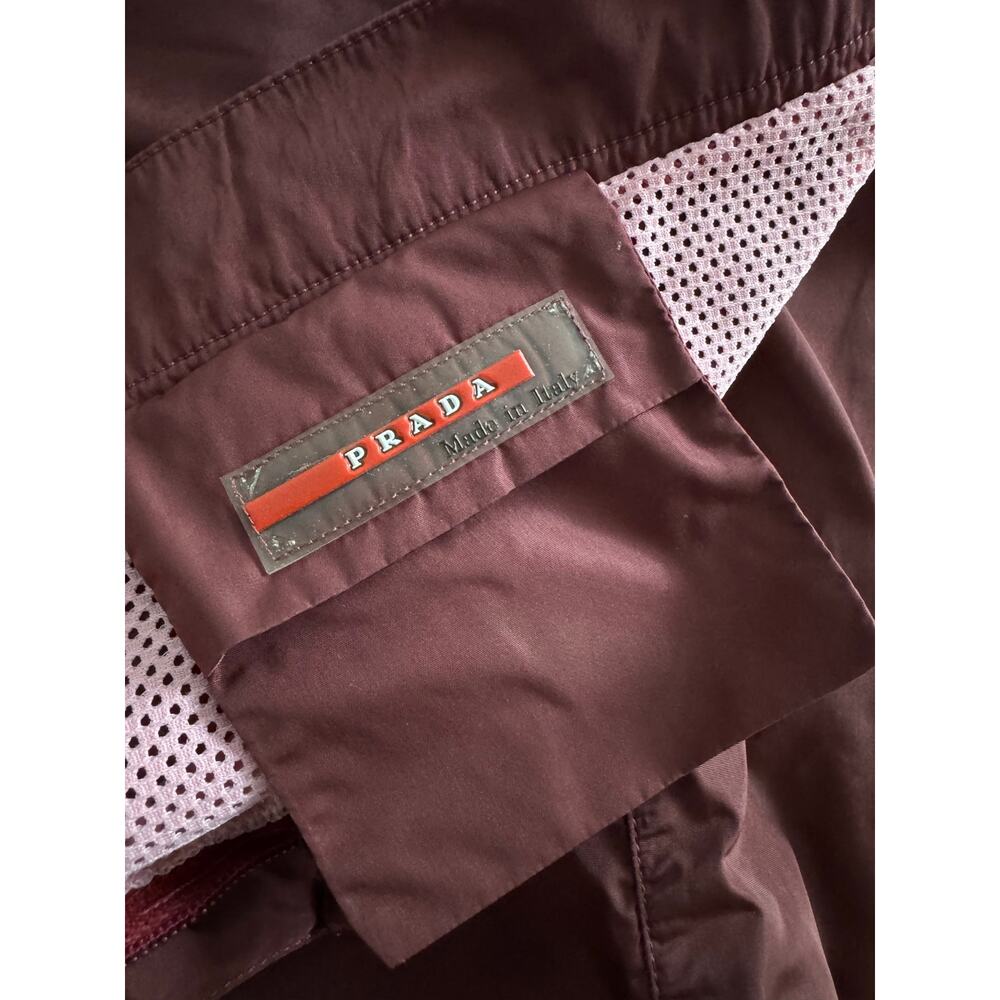 Prada Red Tab Nylon Metal Swim Shorts Burgundy - Picture 7 of 9